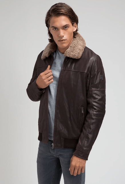 Veste En Cuir - Marron - Les Bons Plans De Elise