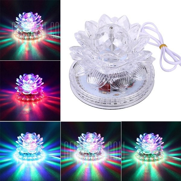LED Lotus Lamp Rotating RGB Stage Effect Lighting - TRANSPARENT - Les ...