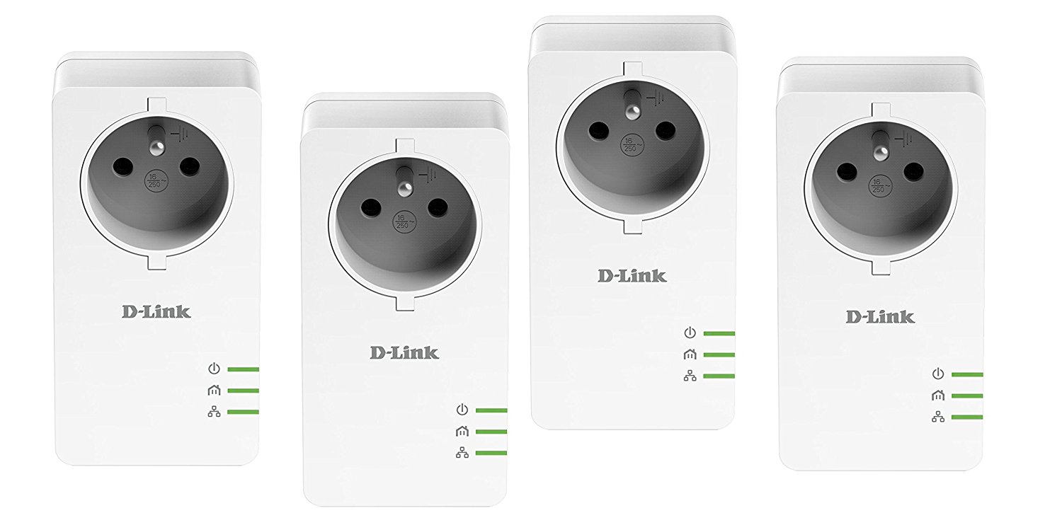 Pack de 2 adaptateurs CPL AV2 1000Mbps avec prise intégrée DHP-P601AV