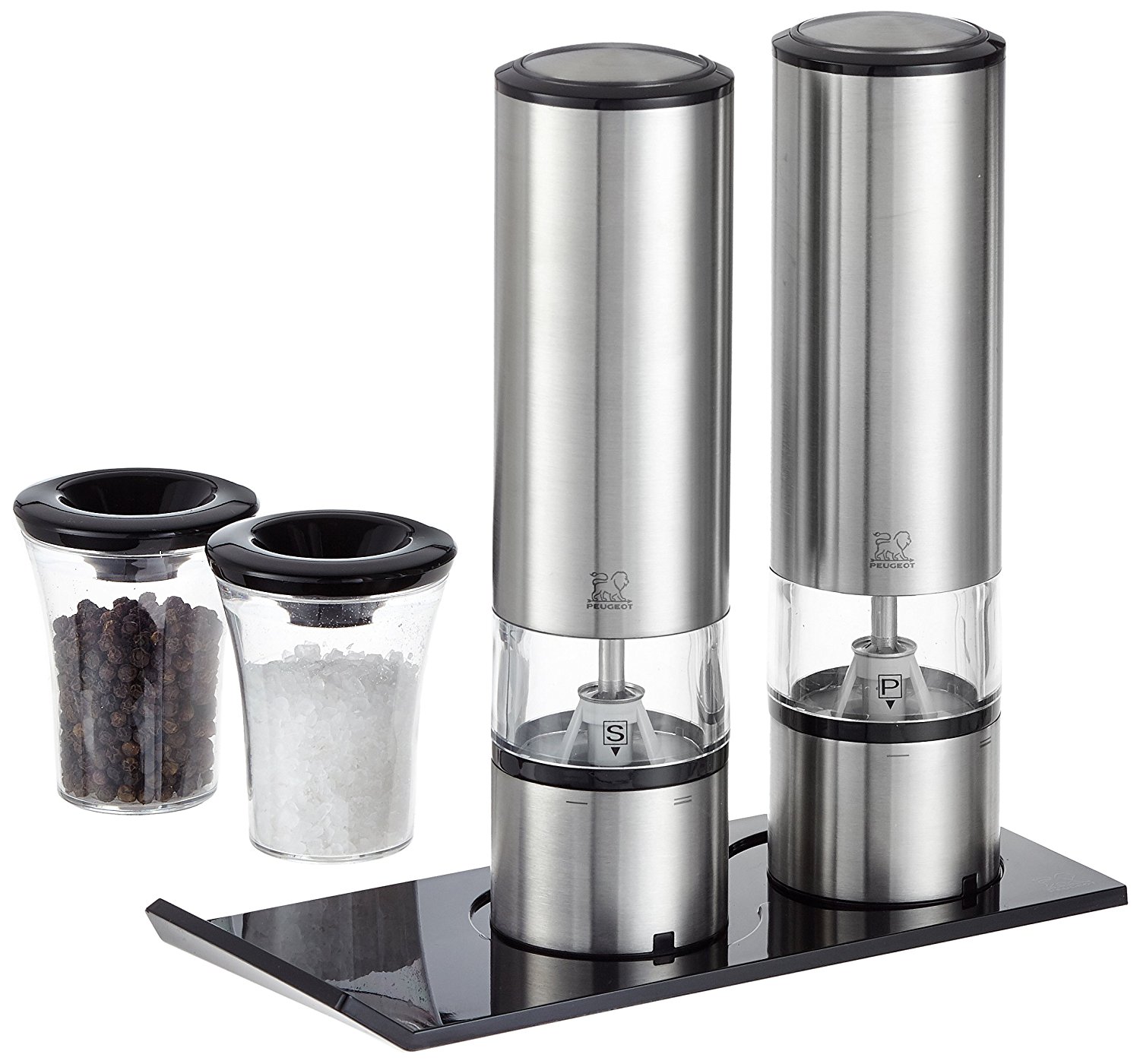 Peugeot Saveurs 2/27162 Elis Sense U'Select Coffret Duo Moulin à Poivre Et à Sel Electrique Inox