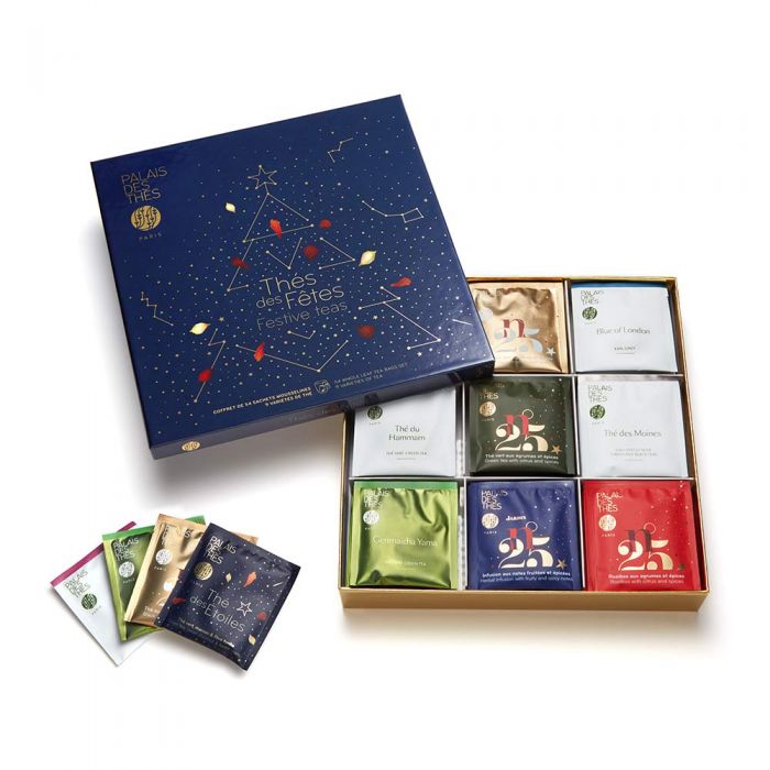 Le coffret Thés des Fêtes contient 6 sachets mousselines