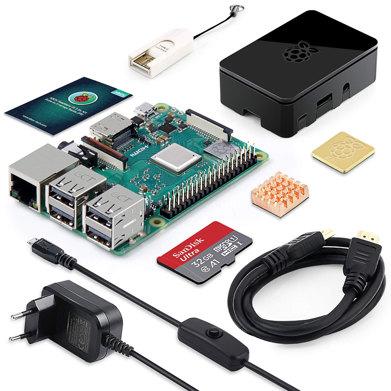 ABOX Raspberry Pi 3 Modèle B Plus (3 B+) Starter Kit - Les Bons Plans ...