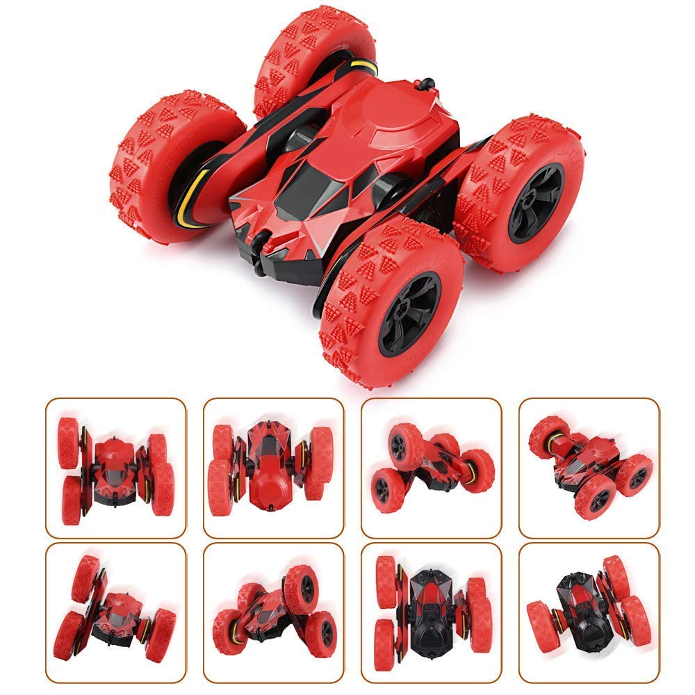 Voiture Télécommandée Escalade Murale Anti-Gravité Yangers – Grimpe Aux Murs Et Au Plafond ! LED Bleues/Rouges, Rechargeable USB (Rouge)
