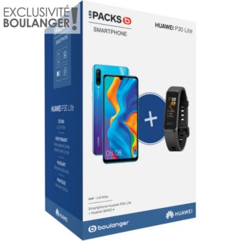 Smartphone Huawei Pack P30 Lite Bleu 128 Go + Band 4 Noir