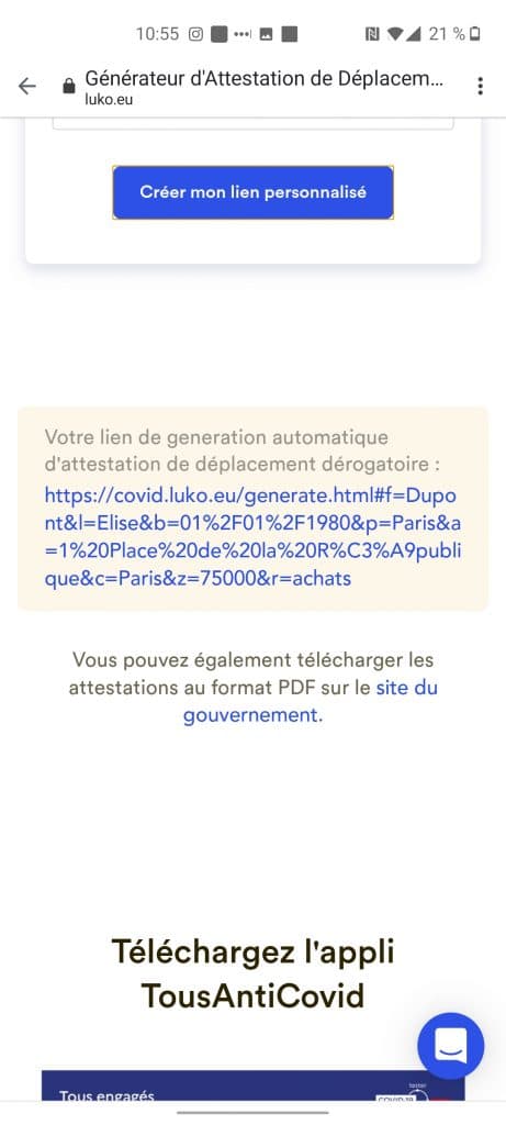 💡 #ASTUCE Générez votre attestation de sortie Covid-19 en 1 clic sur votre smartphone !💡