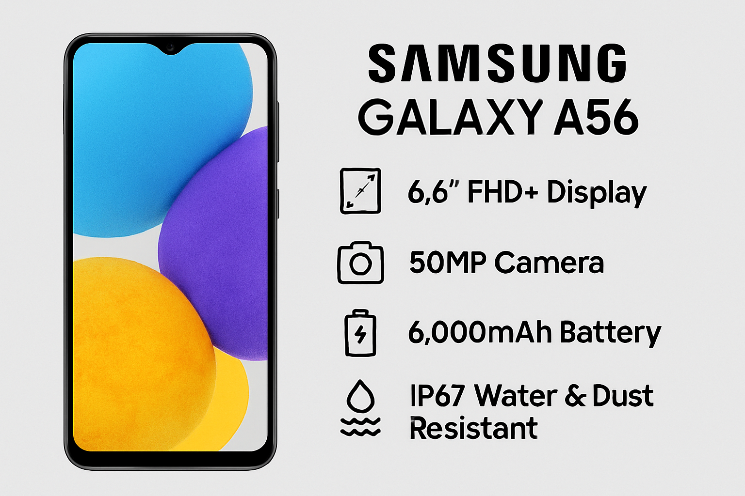Découvrez le bon plan : le smartphone Samsung Galaxy A56 à seulement 365,25 € avec une remise de 14 % 2 ne manquez pas cette offre exclusive sur le smartphone samsung galaxy a56 à seulement 365,25 € ! profitez d'une remise de 14 % et soyez connecté avec style et performance. découvrez dès maintenant le bon plan qui va moderniser votre expérience mobile.