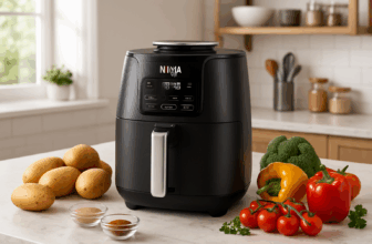 découvrez la friteuse sans huile ninja, l'appareil révolutionnaire qui vous permet de préparer des plats croustillants avec moins de graisse ! profitez d'une offre incroyable sur amazon et transformez votre façon de cuisiner pour une alimentation plus saine sans sacrifier le goût.