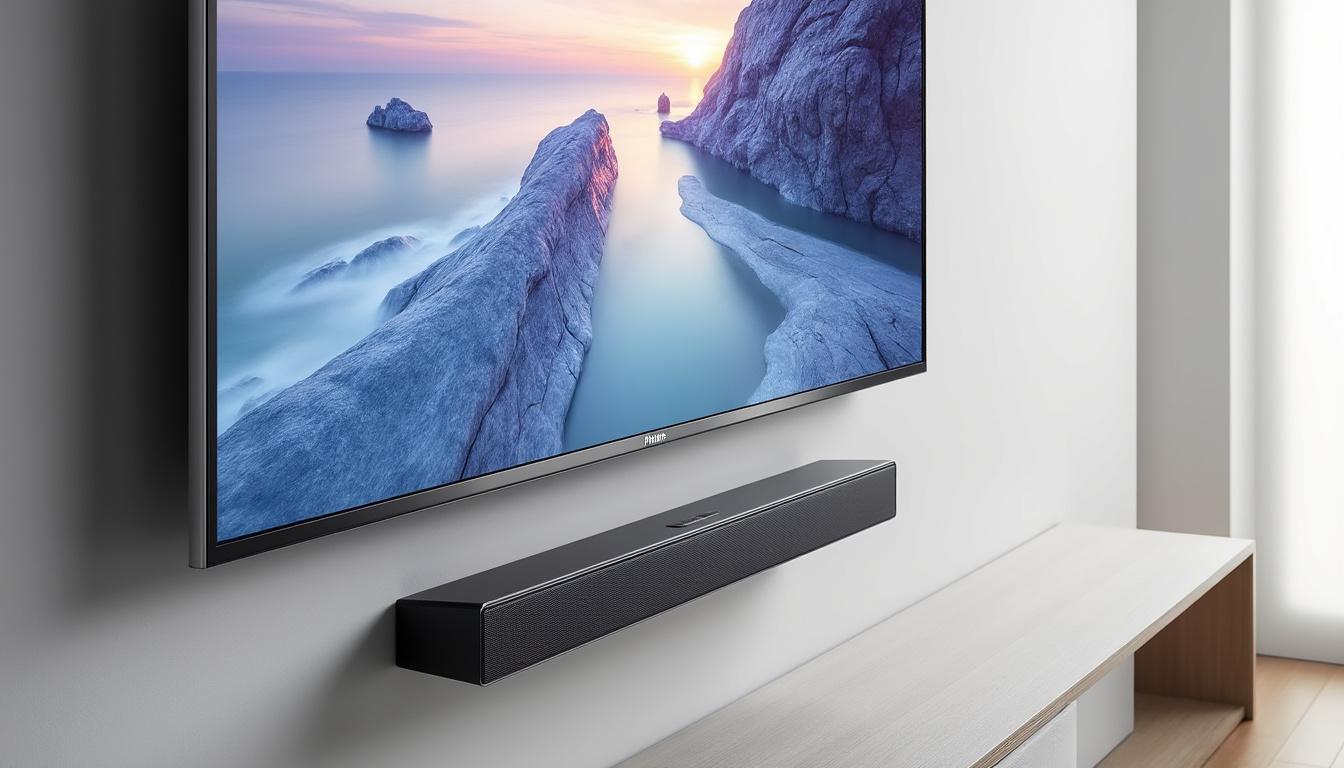profitez de notre offre exceptionnelle : obtenez un téléviseur philips qled 4k de 55 pouces et une barre de son 2.0 pour moins de 400 euros. qualité d'image et son immersif à prix réduit, uniquement aujourd'hui !