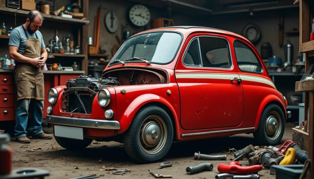 découvrez l'histoire d'un passionné qui achète une fiat 'ferrari' à seulement 3 000 €, convaincu d'avoir fait une bonne affaire, avant de se confronter à une restauration plus longue et coûteuse que prévu.