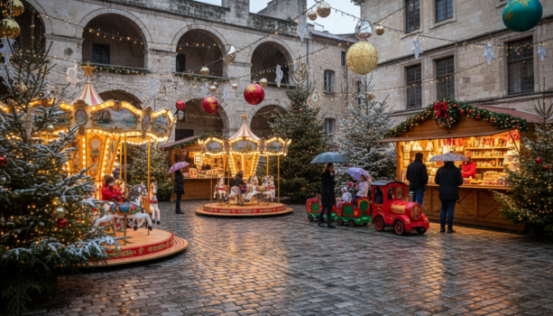 découvrez le palais du jeu, l'incontournable rendez-vous gratuit des féeries de noël à narbonne, une expérience magique à vivre en famille, même sous la pluie.