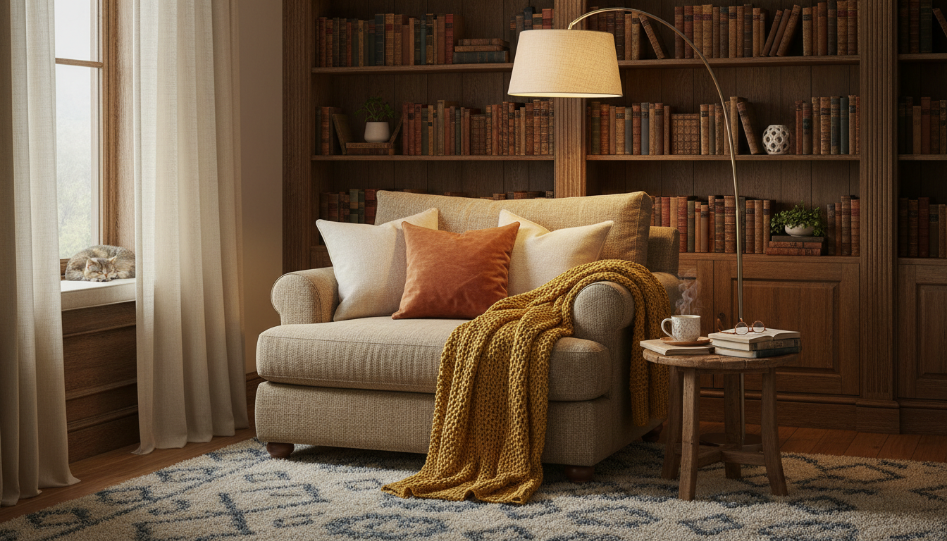 découvrez comment aménager un coin lecture chaleureux et accueillant chez vous avec peu d'éléments, pour un espace cosy et agréable où profiter de vos moments de détente.