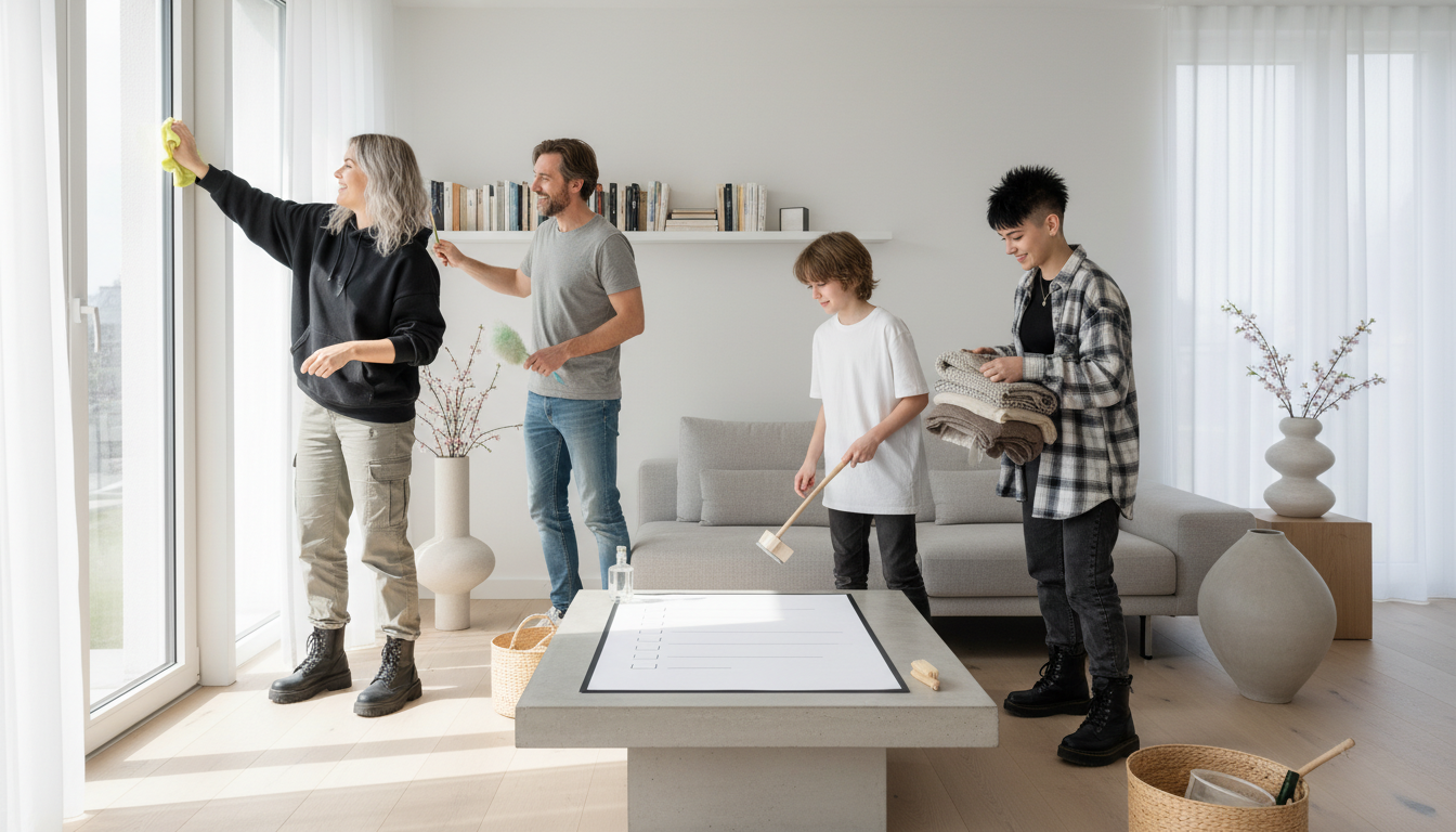 Grand ménage de printemps version minimaliste (checklist réaliste) 14 découvrez notre checklist réaliste pour un grand ménage de printemps version minimaliste, pour une maison propre et épurée sans stress.