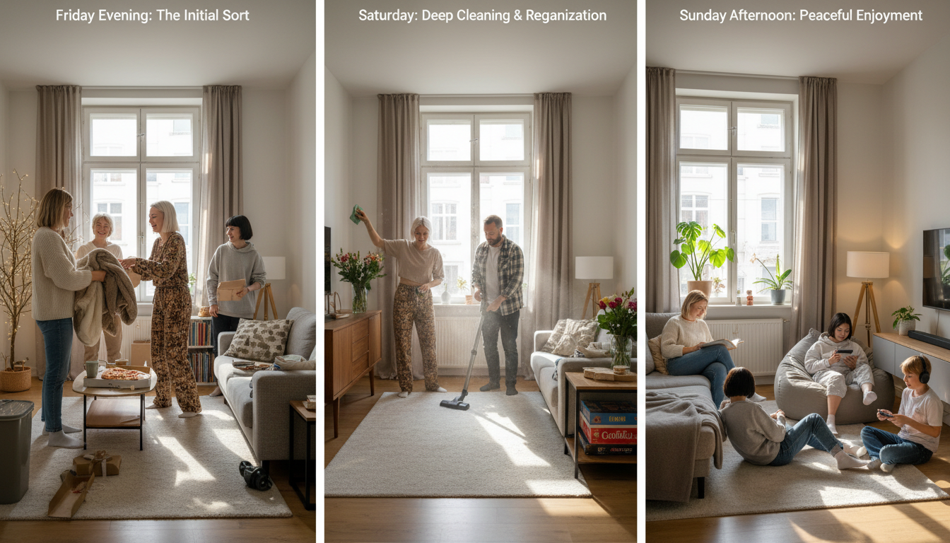 découvrez une méthode simple en 3 week-ends pour un 'reset' maison après les fêtes, afin de reprendre de bonnes habitudes et retrouver énergie et bien-être.