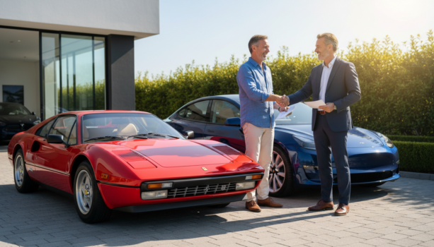 découvrez l'histoire captivante d'un passionné qui achète une ferrari classique au prix d'une tesla 3, une occasion rare qui a presque échoué.