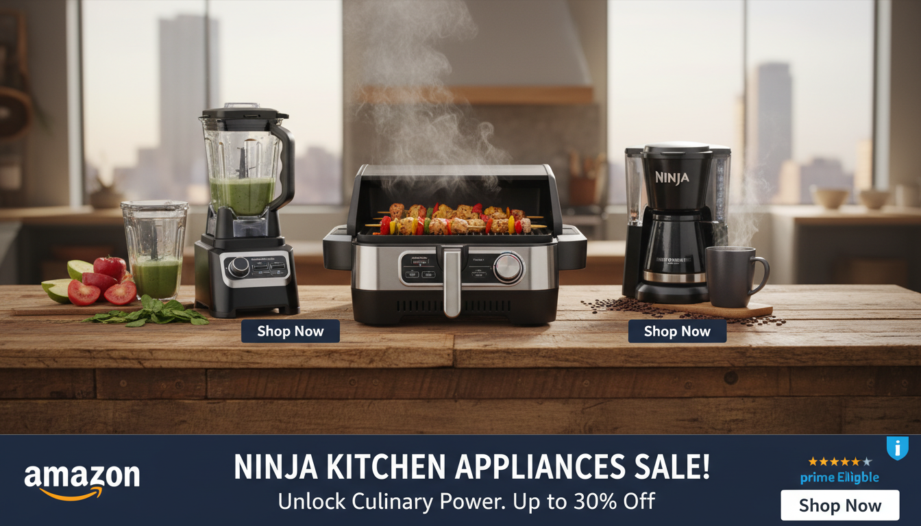 profitez des ventes flash amazon sur les appareils de cuisine ninja : réductions exceptionnelles et prix cassés pour une durée limitée. ne manquez pas ces offres exclusives pour équiper votre cuisine !