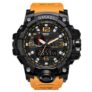 SMAEL Military 50m Waterproof Wristwatch LED Quartz Clock Sport Men Watch – ORANGE
