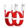 2pcs 4A Fast Charging Data Transfer Cable for Oneplus 6T / 6 / 5T / 5 / 3T – Red