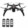 MJX Bugs 5W ( B5W ) WiFi FPV RC Drone – Black 3 Batteries
