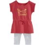 Ensemble robe manches courtes + legging bébé fille