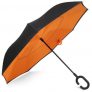 Two-tone Windproof Reverse Close Double-layer Umbrella – ORANGE