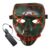 BRELONG Halloween Mask Green Full Blood Horror EL Cold Light for Make-up Party – RED