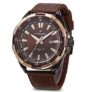 NAVIFORCE 9056 Men Leather Band Quartz Watch – BROWN BLACK
