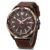 NAVIFORCE 9056 Men Leather Band Quartz Watch – BROWN BLACK