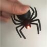 Noise-Making Black Spider Keychain with LED Light – BLACK