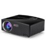 VIVIBRIGHT GP80 LED 1800 Lumens HD Portable Projector – NATURAL BLACK EU PLUG