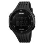 SKMEI Large Dial LED Digital Waterproof Alarm Calendar Fashion Casual Watch – BLACK