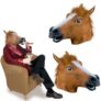 Horse Head Mask Halloween Animal Costume – LIGHT BROWN