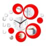 Modern Design 3D Mirrior Sticker DIY Home Decoration Self Adhesive Quartz Wall – RED