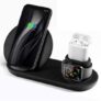 3 in 1 QI Wireless Charging Stand for iPhone Xs/X/Xs Max/8/7/Airpods/Apple Watch – Black