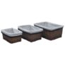 Set of Stackable Baskets 3 pcs Willow – Brown France