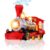 Steam Train Blowing Bubble Machine Music Light Battery Operated Liquid Kids Toy – RED