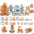 8PCS Hoarding 3D Christmas Scene Cookie Cutter Mold Set Stainless Steel Square Dan Cake Mould Silver