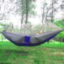 Hamac une personne en toile de Parachute Fabric Mosquito Net Hammock – BLUE+GRAY