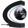C Shape Magnetic Levitation Floating Globe World Map with LED Light Decoration for Home Office – BLACK