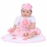 Shinehalo Realistic Reborn Baby Doll Soft Silicon Vinyl Limbs PP Cotton Body Lifelike Doll Adorable Reborn Kids Toys Children Cute Gift – PINK