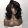 Short Body Wave Bob Lace Front Human Hair Wigs With Deep Wavy Bang – NATURAL BLACK