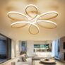 EverFlower Modern Simple Floral Shape LED Semi Flush Mount Ceiling Light With Max 75W Painted Finish – Warm White Light EU AC220-240