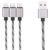 3-in-1 Type-C Micro Nylon USB Cable 1.2m – Black
