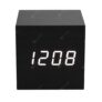 LED Display Wooden Alarm Clock – Black
