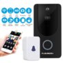 Sonnette connectée FLOUREON WiFi Wireless Smart Video Doorbell720P HD Security Camera With Chime and Battery, Real-Time Video and Two-Way Talk, Night Vision, PIR Motion Detection EU – NATURAL BLACK