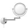 COZZINE 1810D 7X Double-Sided Swivel Wall Mount Makeup Mirror with LED Light
