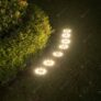 BRELONG CPD – 010 Solar Power Waterproof Lawn Light – Silver 8-LED/ warm white light