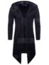 Men Fashion Long Sleeve Hooded Cardigan Knit Sweater