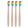 Colorful Bamboo Rainbow Toothbrushes with Wood Handle 4pcs – BURLYWOOD 4PCS