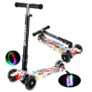 Kids Foldable Adjustable Scooter with Flash Wheel 1pc – MULTI GRAFFITI