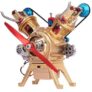 Tuxinggongjiangshi V2 Twin-cylinder Car Metal Engine 217pcs – ORANGE GOLD